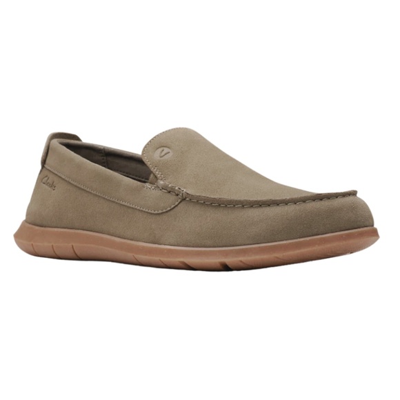 Clarks Collection Mens Flexway Step Olive Suede Slip Ons. 26176956 main image 6